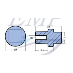 Anodo interno motore Yamaha, Selva 67F-11325-01, 6ML-11325-00