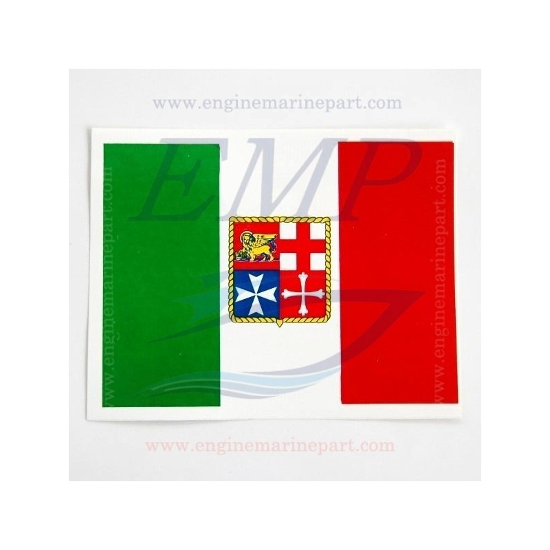 Adesivo bandiera italiana 120 x 160 in PVC lucido per imbarcazioni