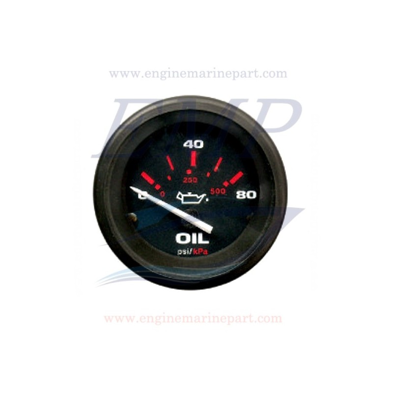 Indicatore pressione olio Admiral Plus Black 0-80 PSI