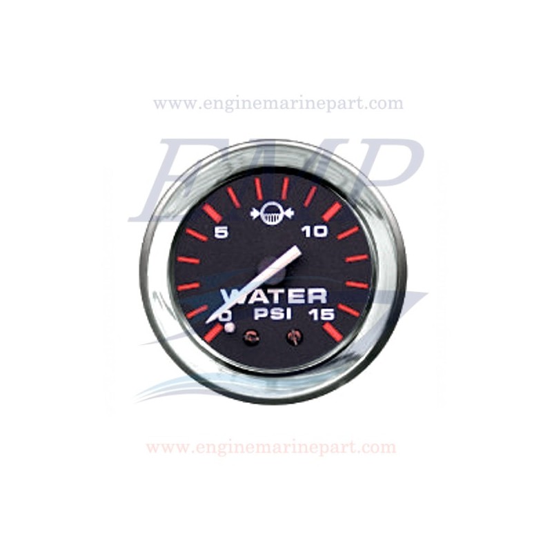 Indicatore pressione acqua Admiral Plus black chrome 0-15 psi