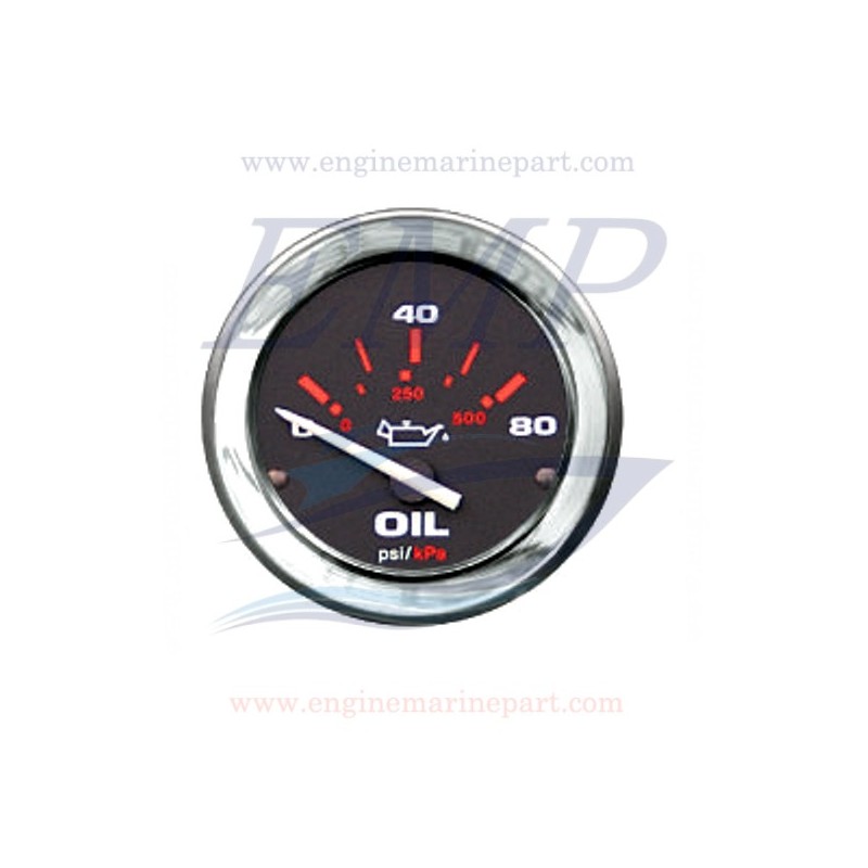 Indicatore pressione olio Admiral Plus black chrome 0-80 PSI