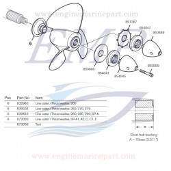 Elica 15 x 15 LH MC alluminio piede SP, 200-290 Volvo Penta 814611