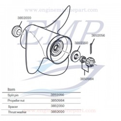 Elica 15 x 15 RH alluminio piede SX Drive Volvo Penta 3817466