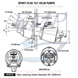 Pompa olio SEASTAR HH6445 con tilt Sport Plus 2.0 32.8 cc