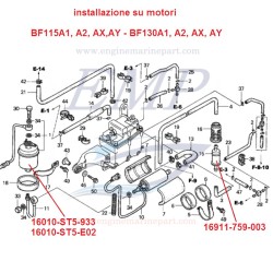 Filtro benzina motore Honda Marine  EMP 16911-759-003