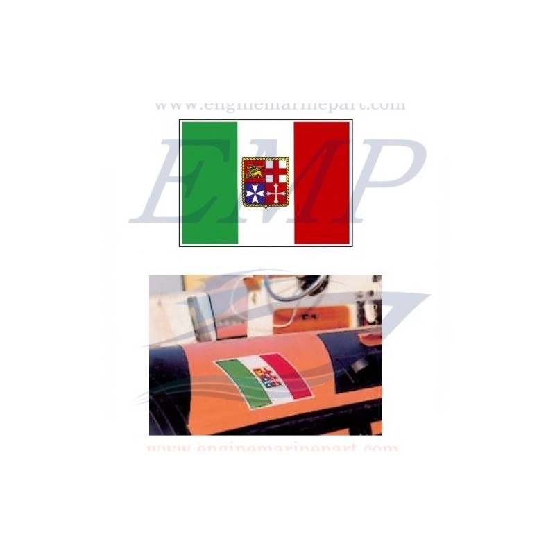 Bandiera adesiva italiana 160 x 240 gommata per gommoni
