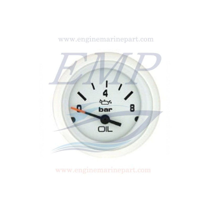 Indicatore pressione olio Admiral Plus white 0-80 PSI