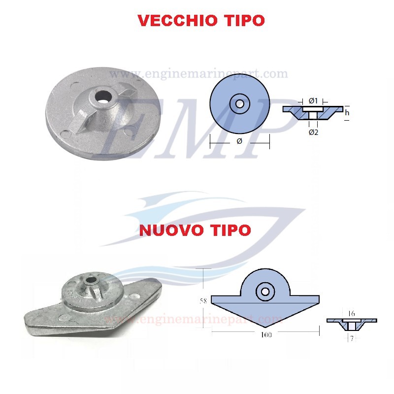 Anodo Piede Yamaha, Selva EMP 6E8-45251-02 ZI