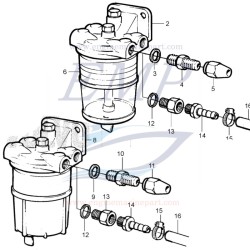 Raccordo pre- filtro carburante da 1/4 tubo da 10mm  Volvo Penta 941438