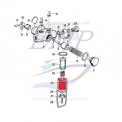 Vaschetta filtro gasolio Volvo Penta 25282, 3094599