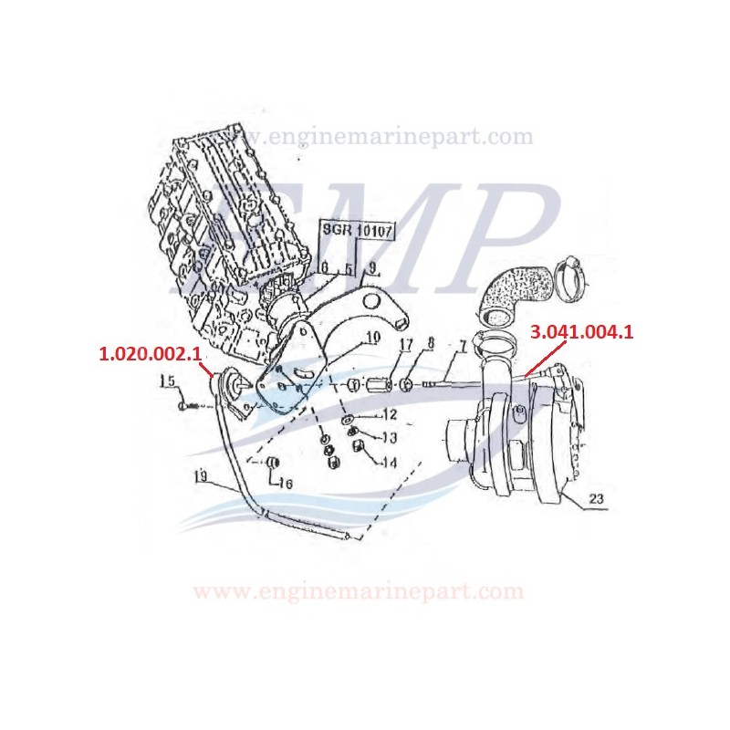 Astina attuatore Turbocompressore FNM 3.041.004.1