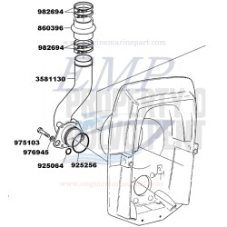 Corno di scarico Volvo Penta 873114, 3581130