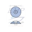 Anodo flange in zinco per timoni e flaps dia. 90