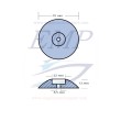 Anodo flange in alluminio per timoni e flaps dia. 70
