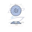 Anodo flange in zinco per timoni e flaps dia. 125
