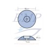 Anodo flange in zinco per timoni e flaps dia. 110