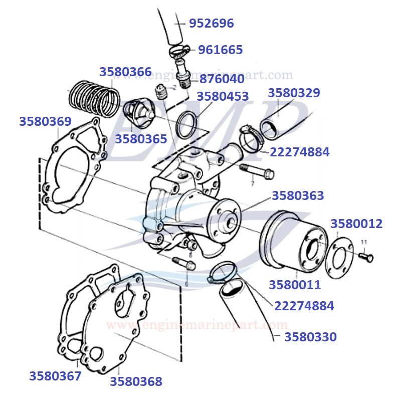 Pompa Acqua Centrifuga Volvo Penta 3580363