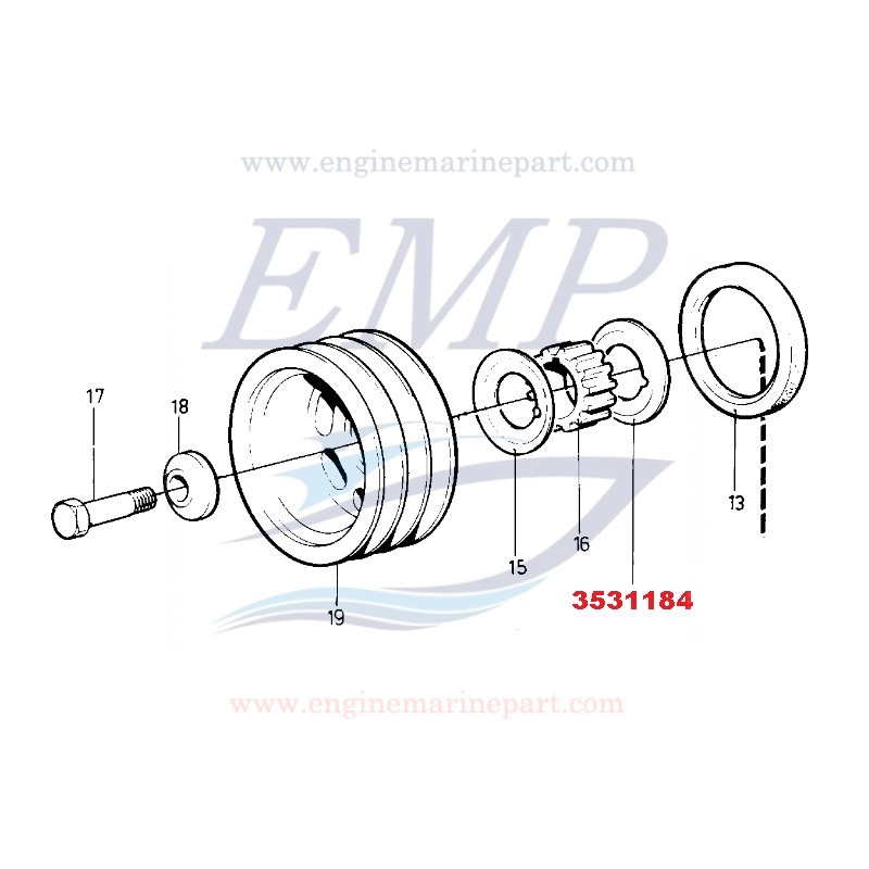 Rondella dell'albero motore Volvo Penta 3531184