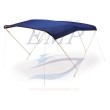 Tendalino 3 archi alluminio bianco con telo blu larghezza 200cm