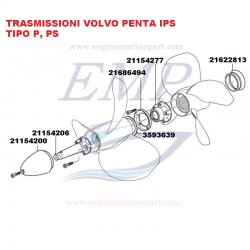 Elica P-2 Anteriore piede IPS Volvo Penta 3843957, 23427072