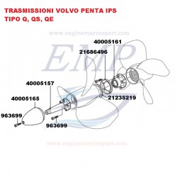Elica Q-3 Anteriore piede IPS Volvo Penta 21433603