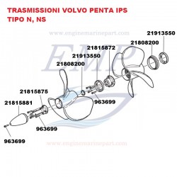 Elica NS-5 posteriore Piede IPS Volvo Penta 21915995