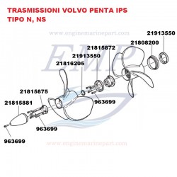 Elica N-2 posteriore Piede IPS Volvo Penta 21808212