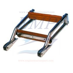 Scaletta richiudibile da plancetta in acciaio inox  3 gradini in legno