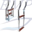 Scaletta richiudibile da plancetta in acciaio inox 25 cm 3 gradini in legno