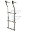 Scaletta richiudibile da plancetta in acciaio inox 25 cm 3 gradini in legno
