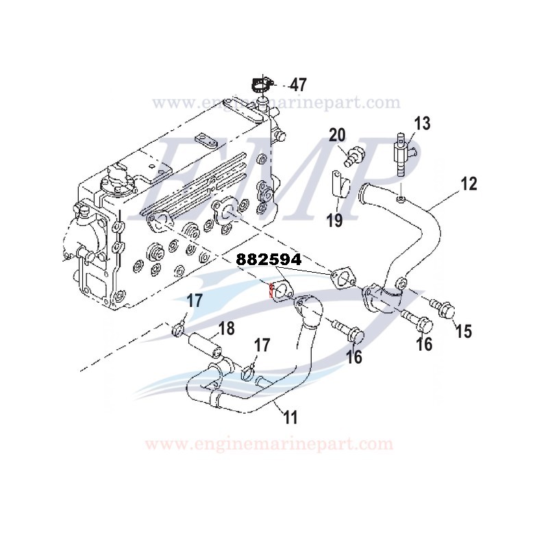 Guarnizione scambiatore Mercruiser 882594