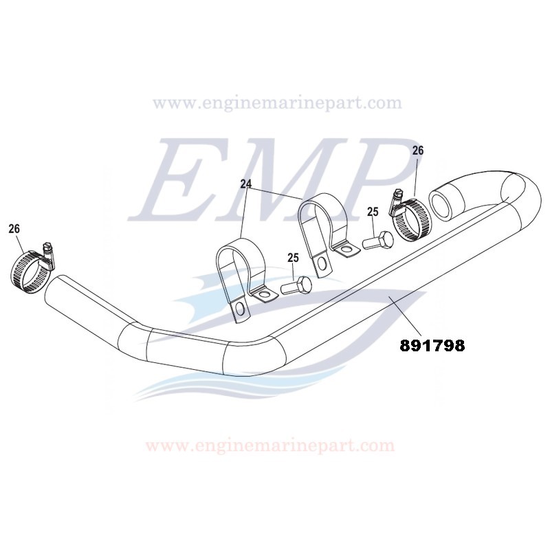 Tubo acqua Mercruiser 891798