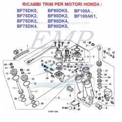Ricambi power trim DF75D, DF90D, DF100A, Honda Marine