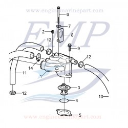 Sede termostato Volvo Penta, OMC 3589553