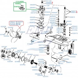 Ricambi Piede 2T Hp20, 25, 30, 35 dal 84' al 03' , Johnson, Evinrude, BRP,