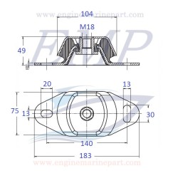 Silent Block, antivibranti, Volvo Penta M18 EMP 858161