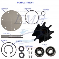 Kit riparazione completo per pompa acqua Volvo Penta 3583095