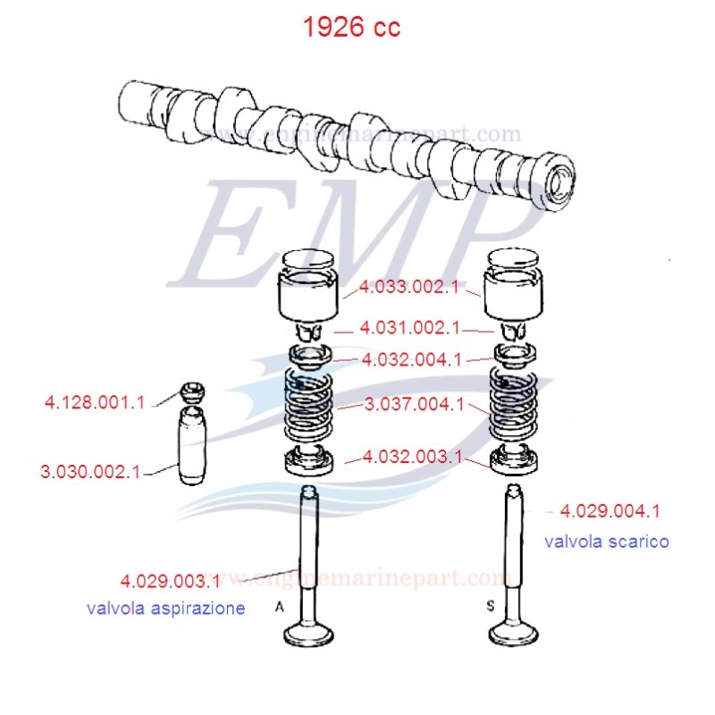 Valvola aspirazione 1926cc FNM 4.029.003.1