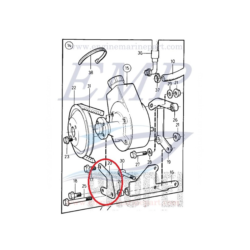 Staffa pompa idroguida Volvo Penta 855276
