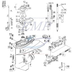 Ricambi Piede 737, HP 25, 40, 50 2T dal 94' al ' Johnson, Evinrude
