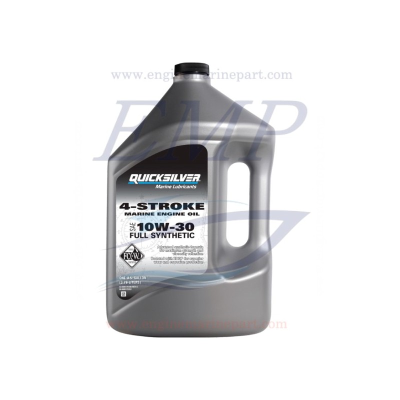 Olio Quicksilver full sintetic SAE 10W-30 per motori fuoribordo 4T 4lt