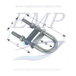 Cavallotto ad U Inox 316 filetto 12 mm