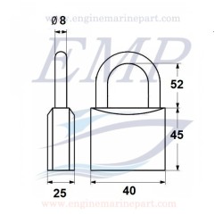 Lucchetto antifurto anfibio medio inox serie Mare