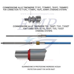 Cavo timoneria FT16 Xtreme Teleflex attacco ad incastro grande SSCX6416