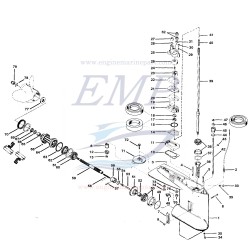 Ricambi Piede HP25, 40, 45 2T 4cil 717cc, Mercury,  Mariner