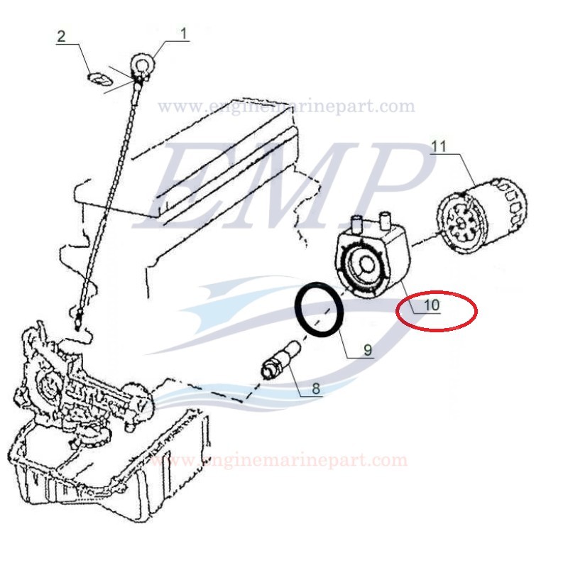 Scambiatore di calore acqua /olio 2387cc FNM 2.019.007.1