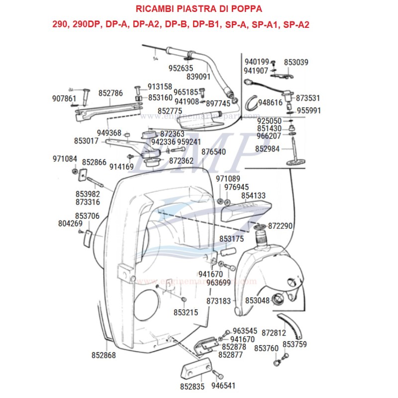 Ricambi transom 290, DP-A, DP-B, SP-A Volvo Penta