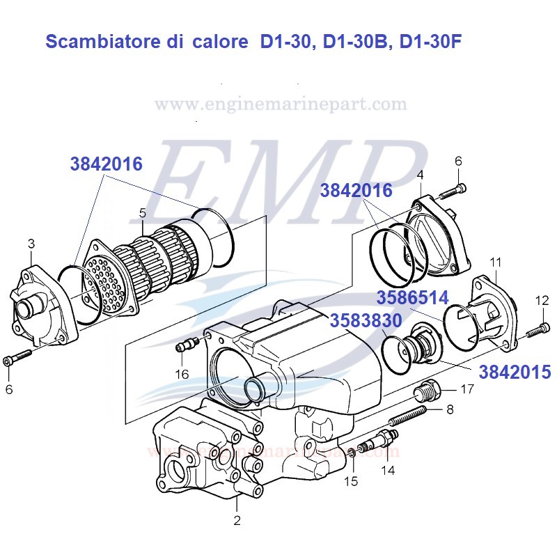 O-ring scambiatore di calore Volvo Penta 3842016