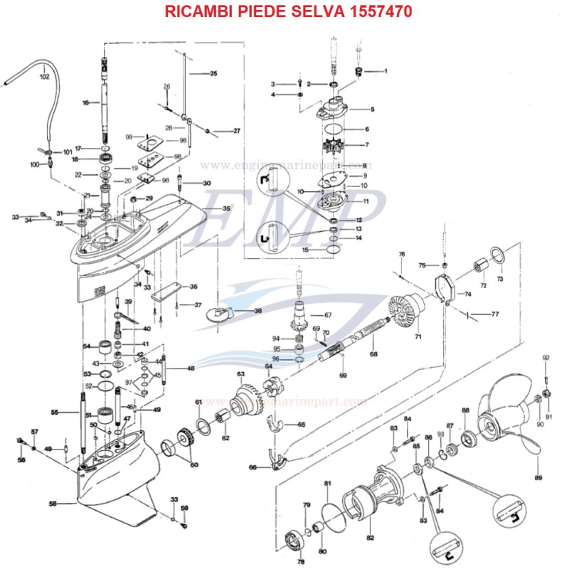 Ricambi piede da S750 a S1050 piede 1557470