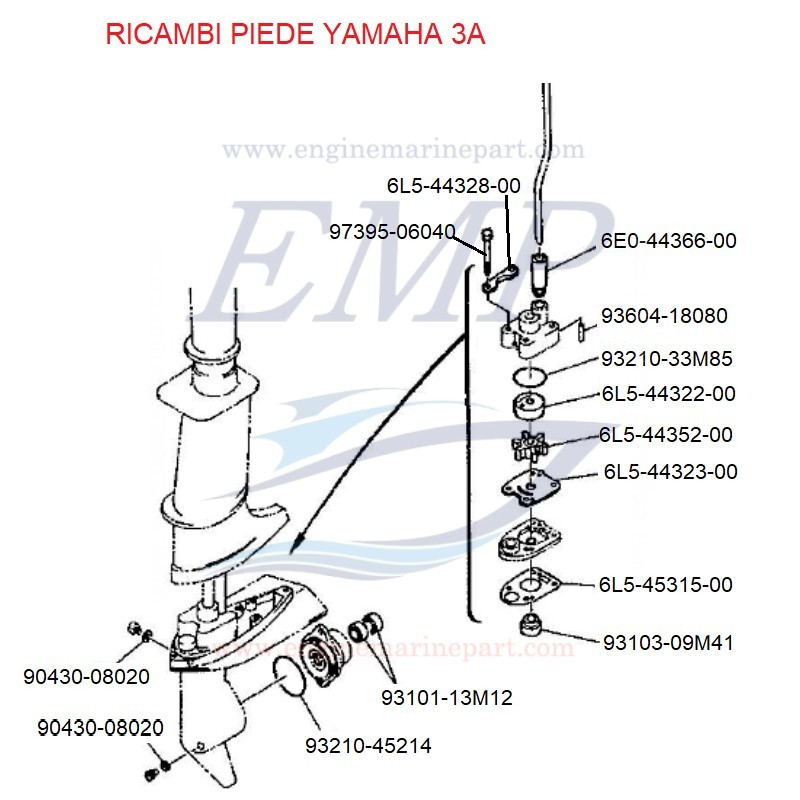 Ricambi Piede 3A Yamaha Marine